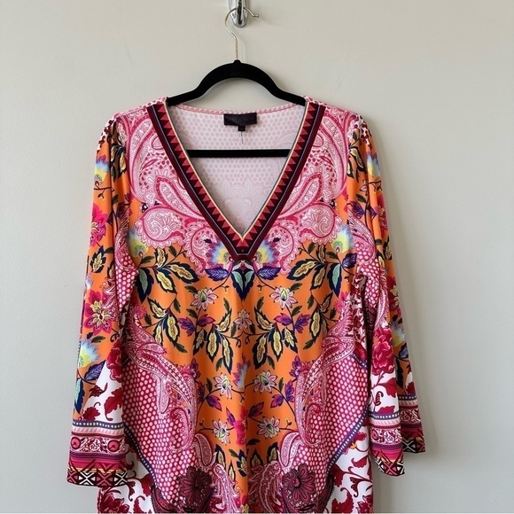 HALE Bob-Mixed Printed Midi Emily Summer/Vacation Dress (Size:Medium) - Picture 3 of 13